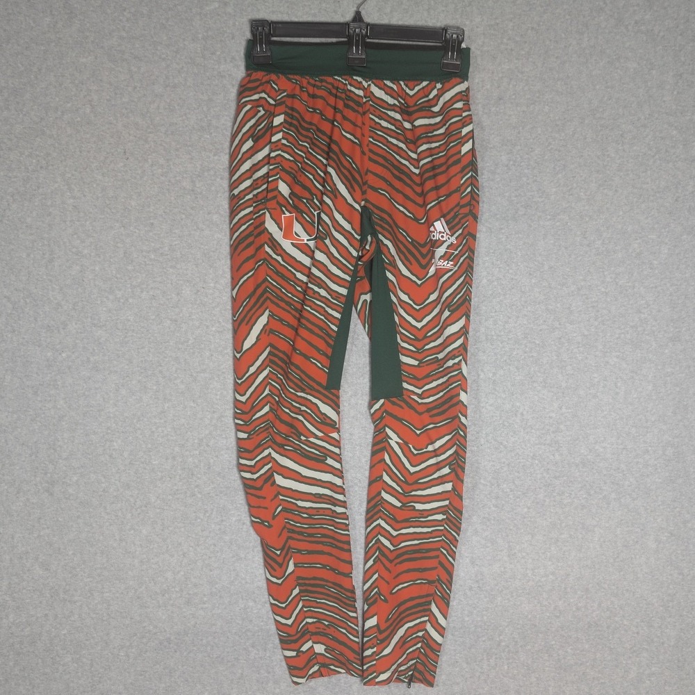 Adidas Aeroready Miami Hurricanes Zubaz Retro Training Pants Mens XS Tights